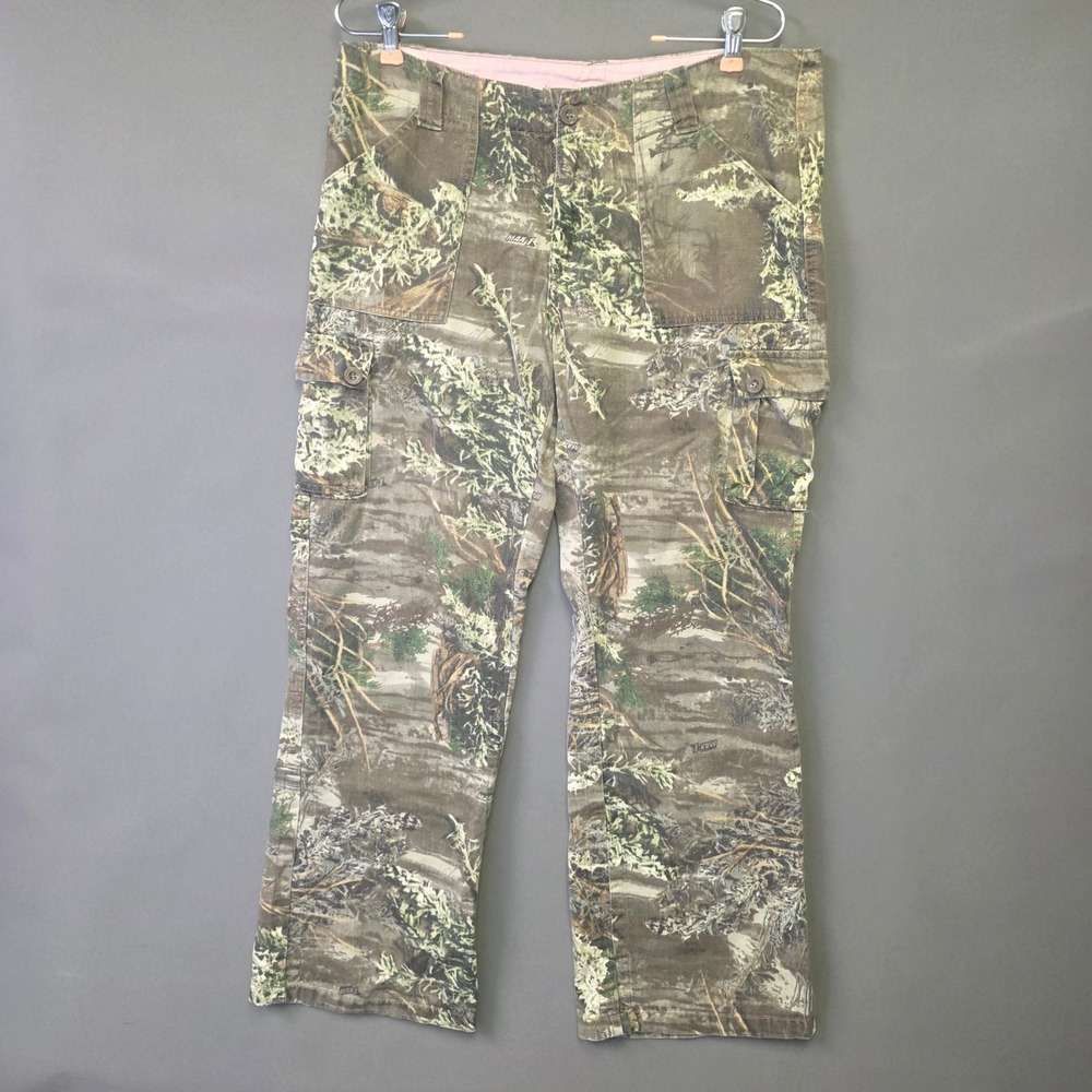 Magellan Cargo Pants Womens 10 Green Camo Excellent RealTree Max-1 Cotton Pants